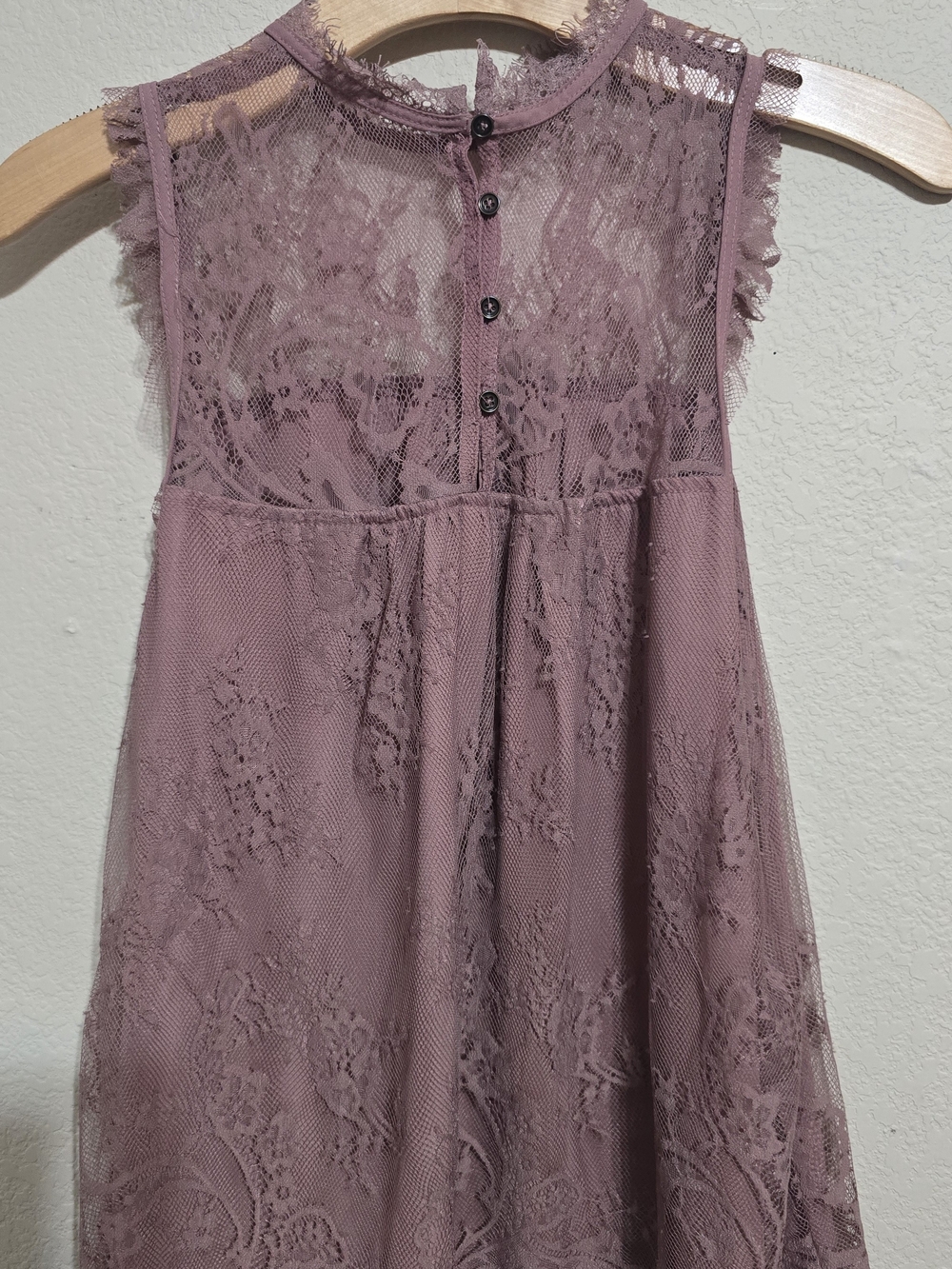 Lacy Mauve Lace Sleeveless Blouse, Whimsigoth, Fairy, Lace